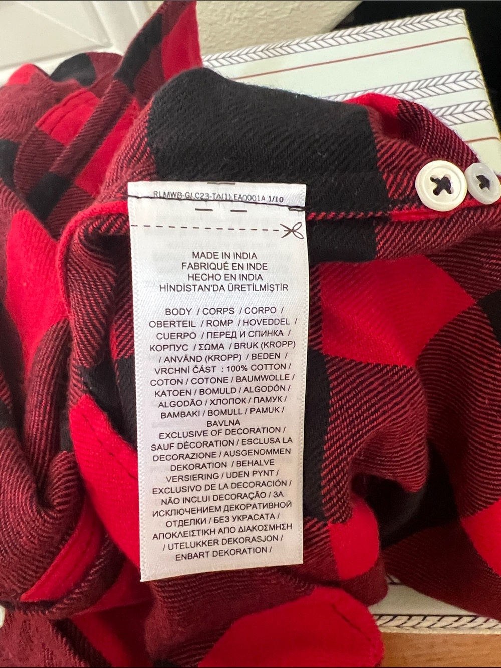 NEW POLO RALPH LAUREN relaxed fit plaid cotton flannel shirt in red/black 14 - Picture 4 of 7
